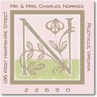 Name Doodles - Square Address Labels/Stickers (Floral Caps Pink)